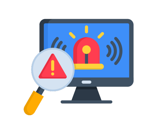 Financial dashboard showing warning indicators